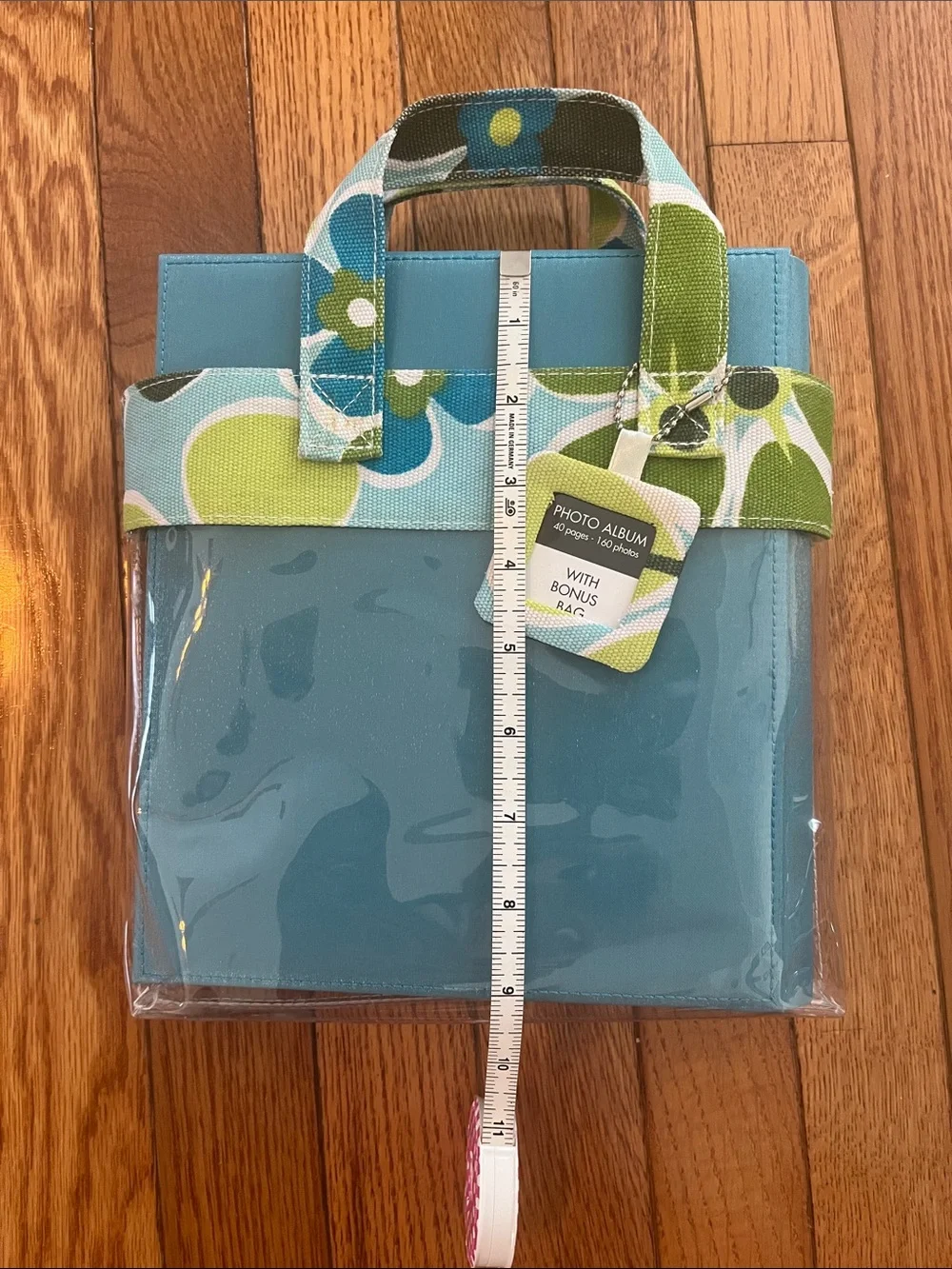 Vintage 2005 Photo Album Clear Tote Bag Target Floral Green Blue Turquoise Y2K